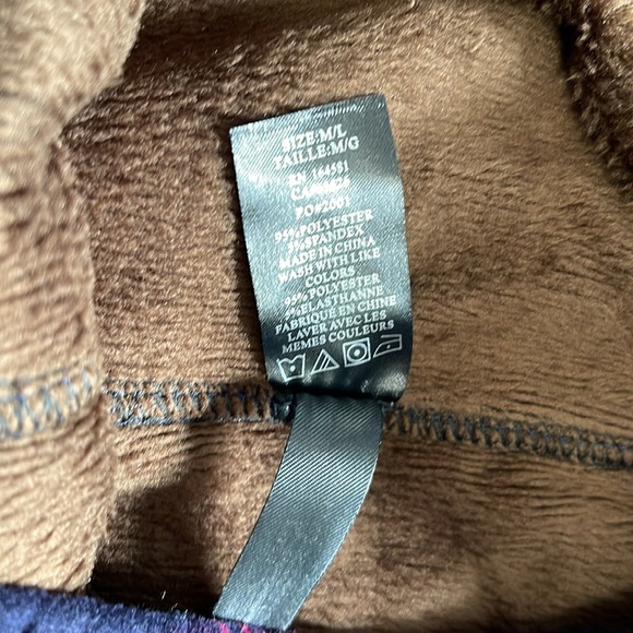 Just Cozy fleece line leggings purple, pink abstract design size M/L - Picture 4 of 6